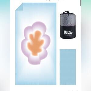 2 pc Microfiber Beach Towels Sand Free Quick Dry Towel Set Lightweight Compact